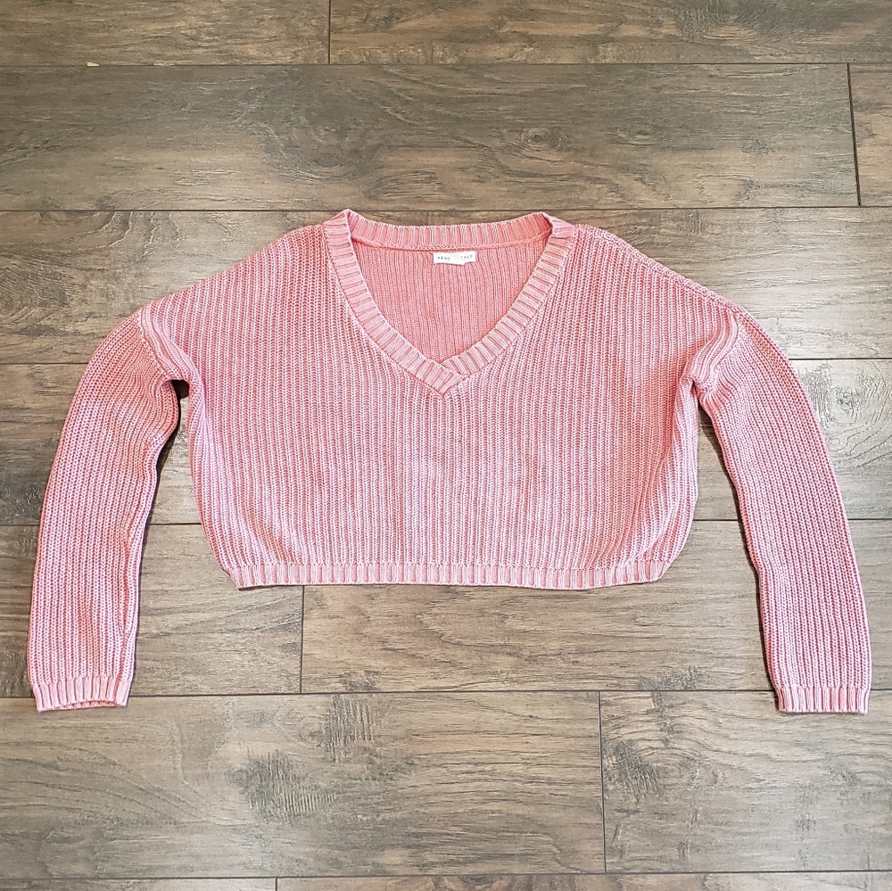 Aeropostale Pink Cropped Sweater Size Small